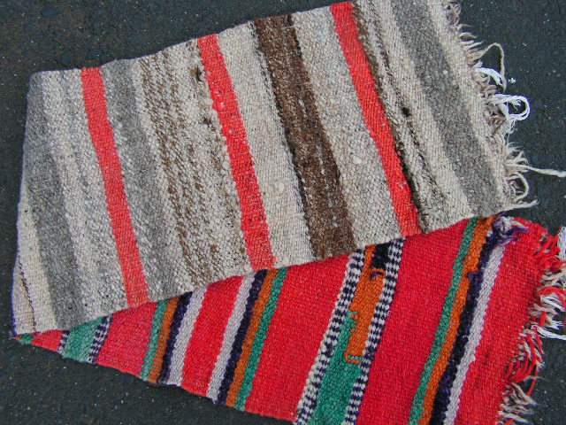 RUG #032, Narrow Wool Rug - Orange Stripe 1.15m x 35cm